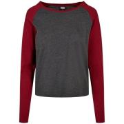 Urban Classics Dames contrast raglan t-shirt met lange mouwen