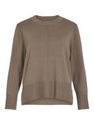 Vila viostria o-neck l/s knit top-noos 14102628 fossil