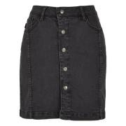 Urban Classics Dames knoop denim stretch rok