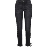 Urban Classics Dames denim lace up skinny jeans