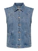 Only Onlkennedy sl dnm waistcoat bj blue denim