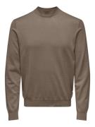 Only & Sons Onswyler life reg 14 ls mock knit taupe