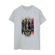 DC Comics Dames zwart adam jsa gouden badge katoenen vriendje t-shirt