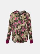 Mucho Gusto ® blouse monza luipaard roze bloemen