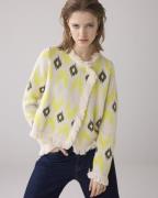 Summum 7s5900-70008 202 knitted jacket ikat jacquard knit mimosayellow