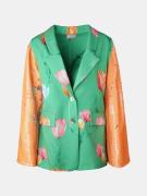 Mucho Gusto ® blazer zanè groen oranje tulpenprint