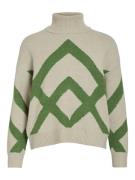 Vila Vicille rollneck ls jacquard knit zand dessin