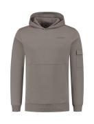 Ballin Amsterdam Trui hoodie badge w23 taupe