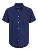 Jack & Jones jorvarenna dobby shirt ss 12271109 ocean cavern