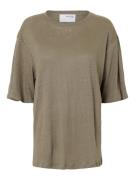 Selected Femme slfvilja linen ss tee 16090089 vetiver