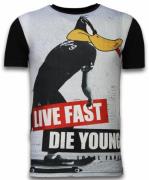 Local Fanatic Duck live fast digital rhinestone t-shirt