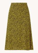 Hobbs Anette midi rok met print en split