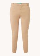 Benetton High waist slim fit cropped chino met steekzakken