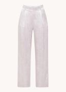 Vanilia High waist wide fit palazzo broek van satijn