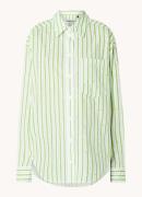 Essentiel Antwerp Fevertree oversized blouse met streepprint en strass