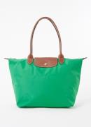 Longchamp Le Pliage schoudertas L met leren details