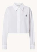 Sandro Cropped blouse met logoborduring