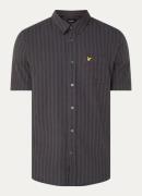 Lyle & Scott Regular fit overhemd in linnenblend met borstzak en logob...