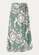 ba&sh Fybo midi rok in linnenblend met print