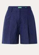 Benetton High waist straight fit korte broek van linnen