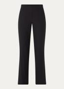 Claudia Sträter Mid waist straight fit broek van travelstof met steekz...