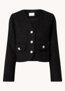 Neo Noir Manua cropped jack van bouclé met V-hals