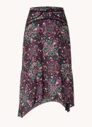 ba&sh Friea midi rok met print en asymmetrische zoom