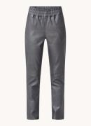 STUDIO AR by Arma Noa mid waist straight fit broek van lamsleer met st...