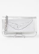 Zadig&Voltaire Rock clutch van kalfsleer met afneembare schouderriem