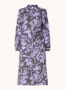 Josephine & Co Amira midi blousejurk met print en strikceintuur