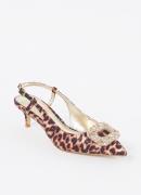 Dune London Centrepiece slingback met panterprint