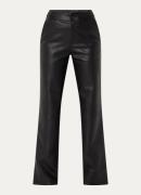 NIKKIE Hydra high waist wide fit broek van imitatieleer