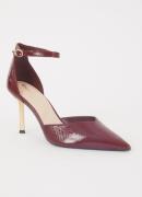 Dune London Colly pump van leer met crocostructuur