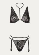 Aubade Animal Soul bralette en string van mesh in set