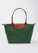 Longchamp Le Pliage Original schoudertas M met leren details