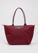 Longchamp Le Pliage Green schoudertas L met leren details