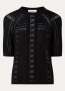 ba&sh Philo fijngebreide top in wolblend met opengewerkt dessin