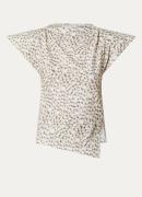 Isabel Marant Sebani top met print en pofmouw