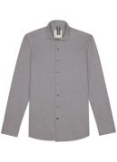 Profuomo Knitted relax fit overhemd met cut away kraag