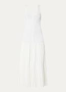 Sandro Fijngebreide maxi jurk met ribstructuur en plissé