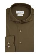 Profuomo Japanese knitted slim fit overhemd met cut away kraag