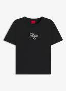 HUGO T-shirt van katoenen jersey met glitterprints