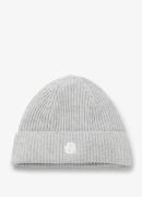 BOSS Leah ribgebreide muts in wolblend met logoborduring