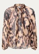 ba&sh Alof semi-transparante top met sjaalkraag