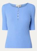 Fabienne Chapot Alida fijngebreide top met ribstructuur