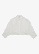 Reiss Solena oversized cropped blouse van linnen