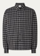 OLAF Regular fit overshirt in wolblend met ruitdessin en borstzak