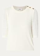 ba&sh Shirley fijngebreide top met opengewerkt detail