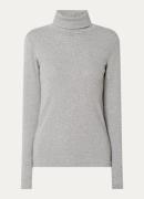 River Woods Ribgebreide top met col