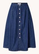 Ba&sh Cowie midi spijkerrok met steekzakken